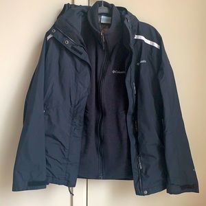 Columbia, Woman rain jacket, including thermal sweater, Size Medium, Black